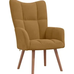 vidaXL Sillas-Sillón de relax de terciopelo marrón