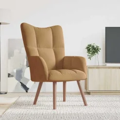 vidaXL Sillas-Sillón de relax de terciopelo marrón