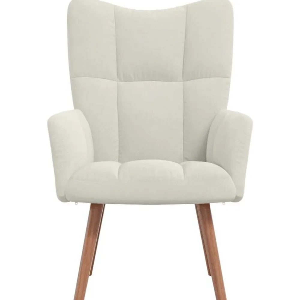 vidaXL Sillón de relax de terciopelo crema Blanco Clearance