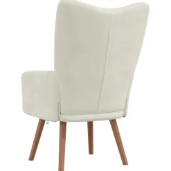 vidaXL Sillón de relax de terciopelo crema Blanco Clearance