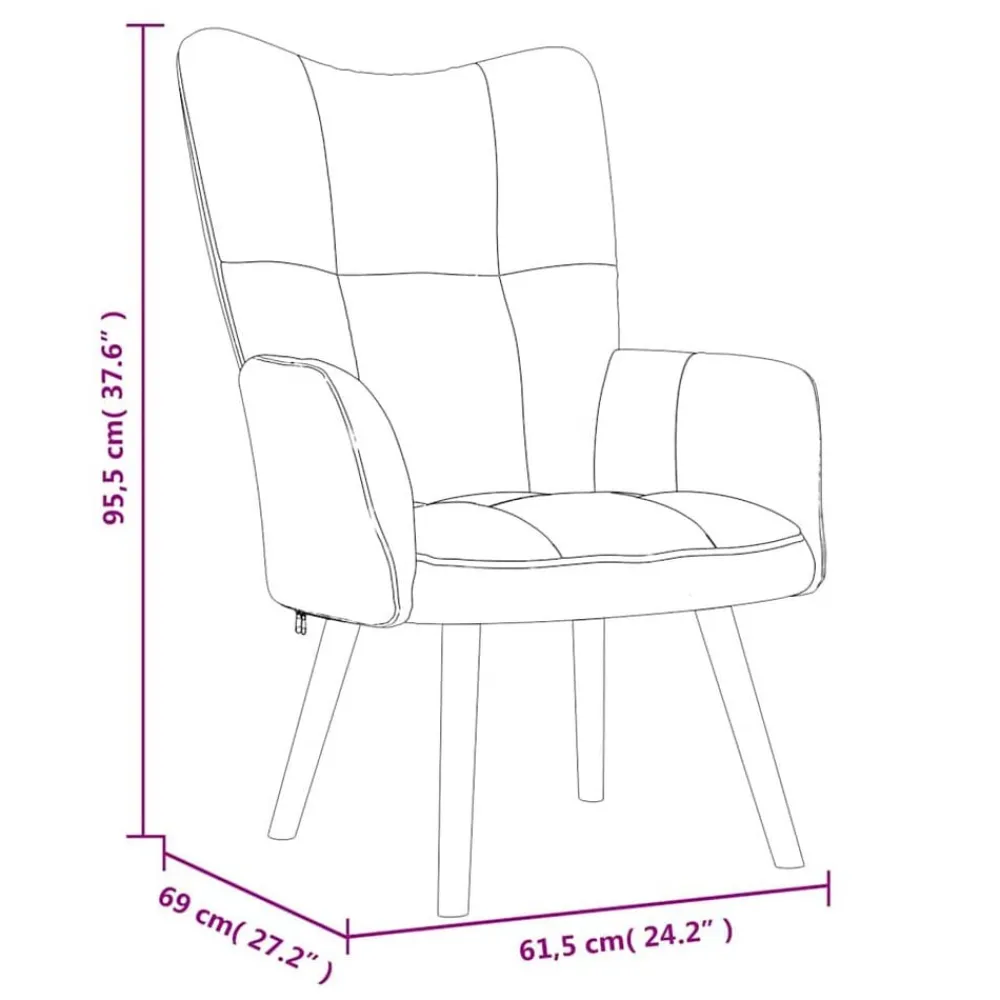 vidaXL Sillón de relax de terciopelo crema Blanco Clearance