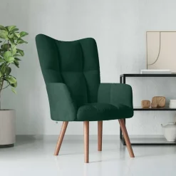 vidaXL Sillón de relax de terciopelo Verde oscuro Discount