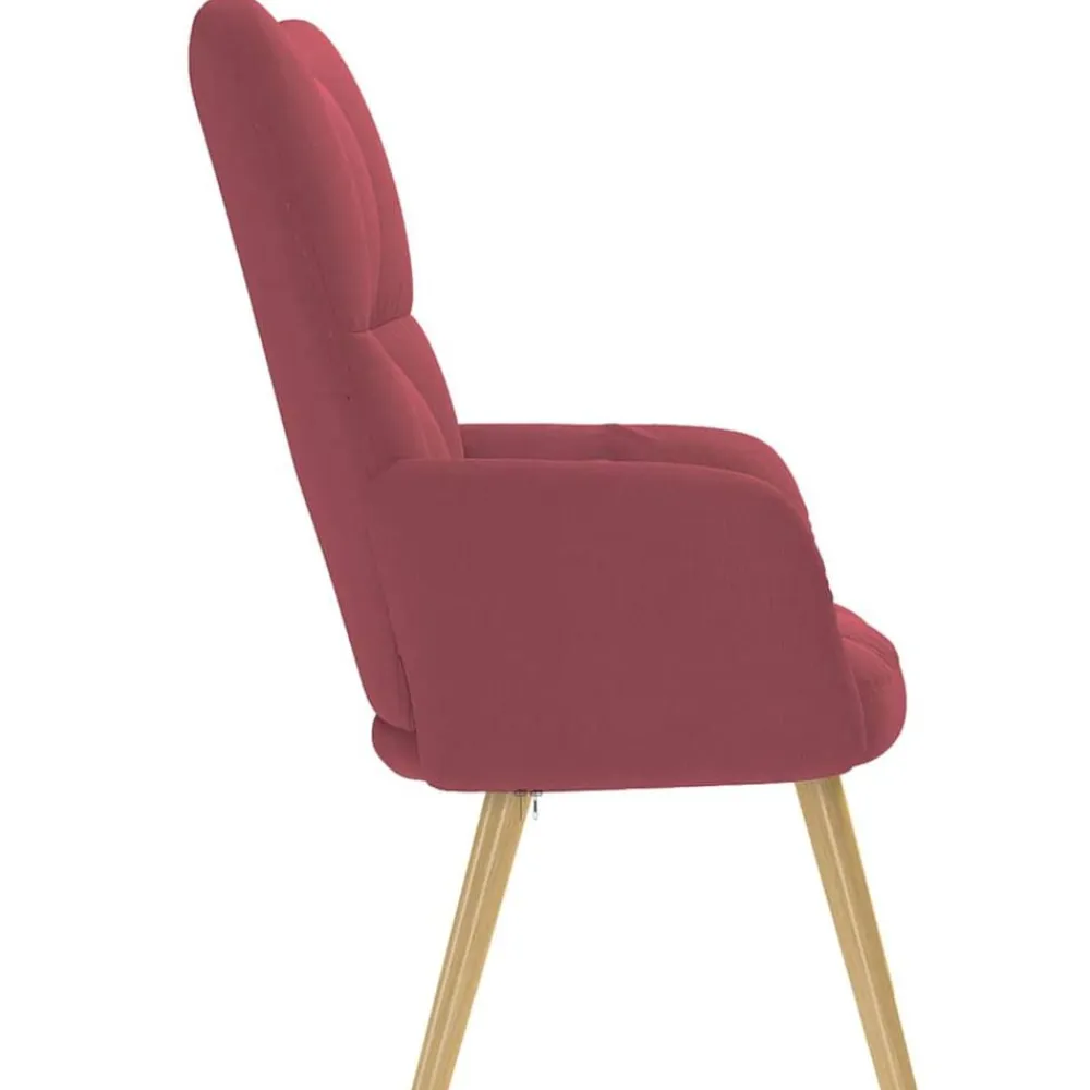 vidaXL Sillas-Sillón de relax de tela color rojo tinto