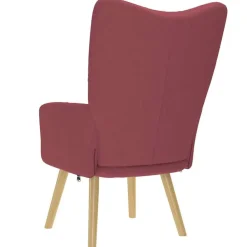 vidaXL Sillas-Sillón de relax de tela color rojo tinto