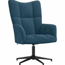 vidaXL Sillón de relax de terciopelo Azul Clearance