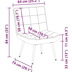 vidaXL Sillas-Sillón de relax terciopelo 64x74x84 cm