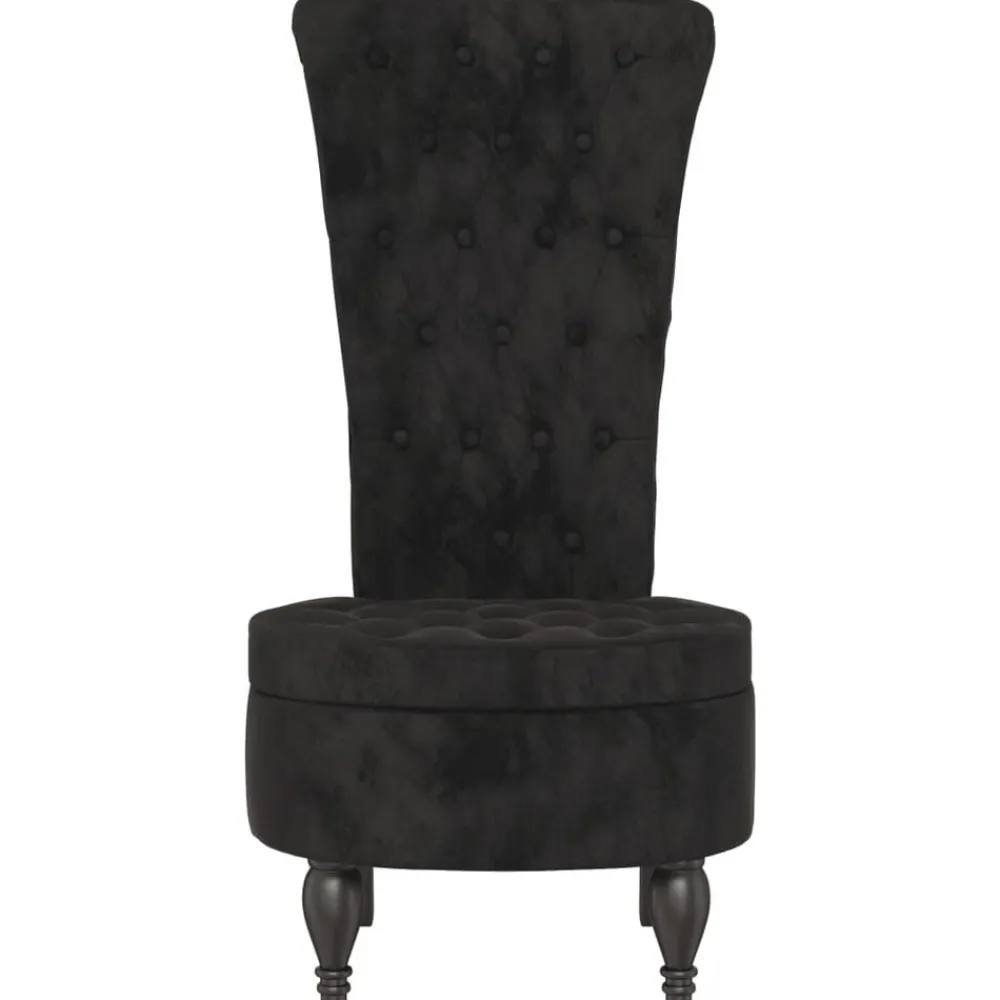 vidaXL Sillón de respaldo alto con botones terciopelo Negro Discount