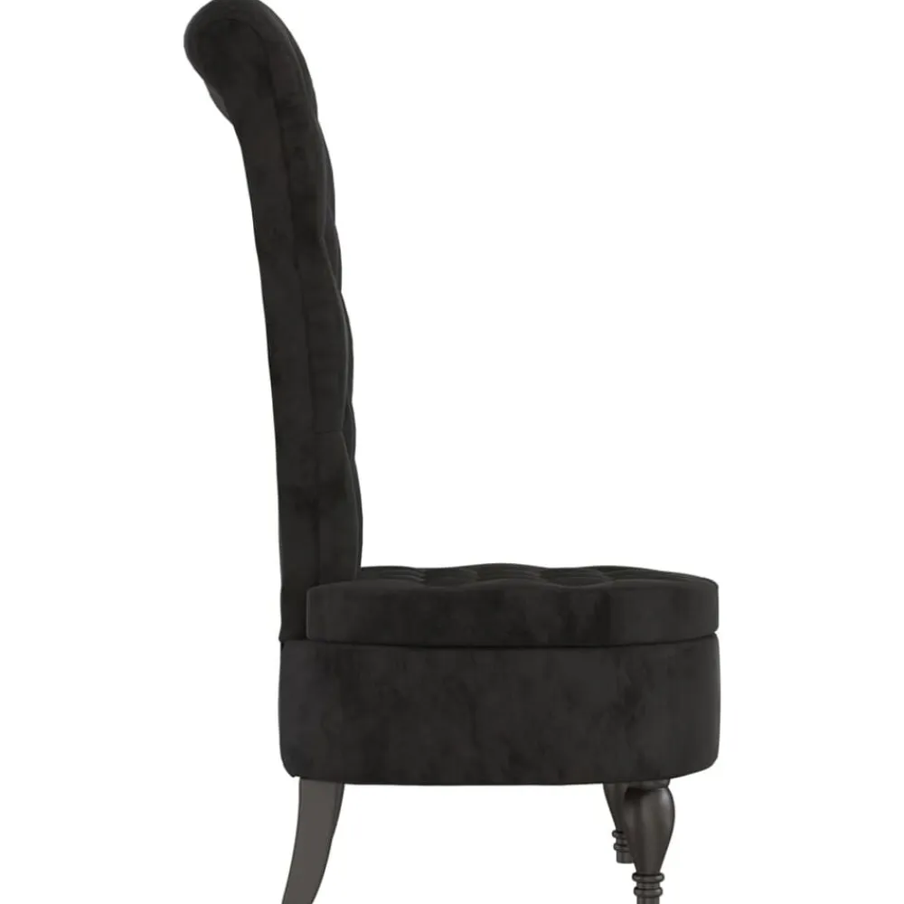 vidaXL Sillón de respaldo alto con botones terciopelo Negro Discount