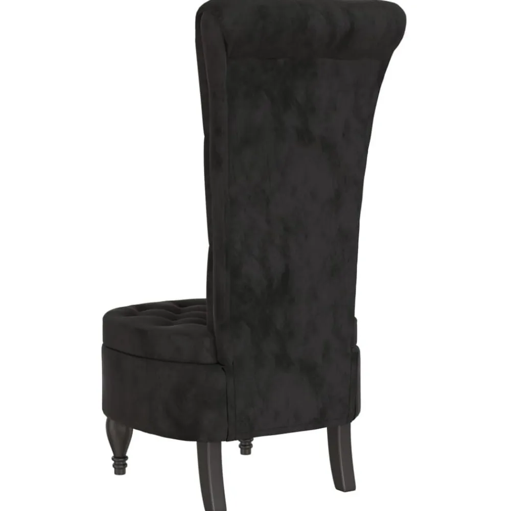 vidaXL Sillón de respaldo alto con botones terciopelo Negro Discount
