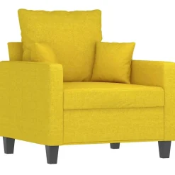 vidaXL Sillón de tela 60 cm Amarillo claro