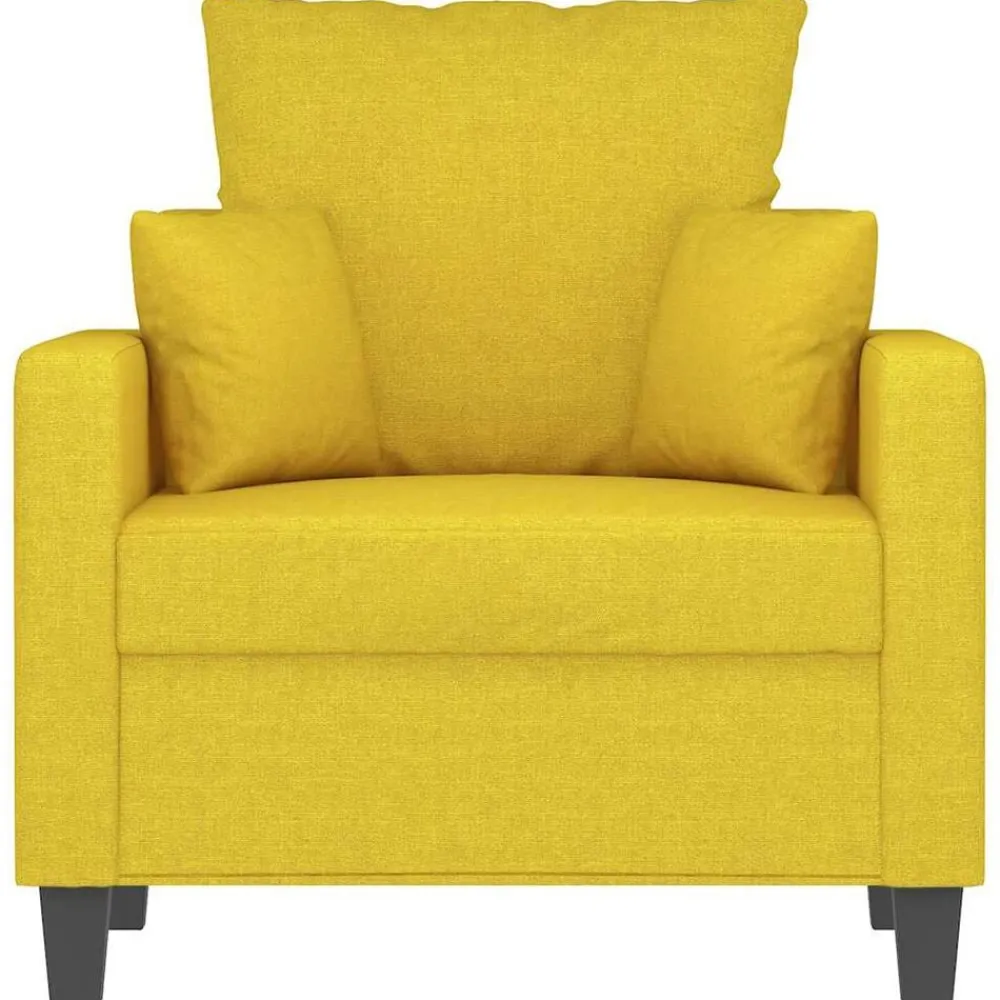 vidaXL Sillón de tela 60 cm Amarillo claro