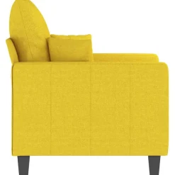 vidaXL Sillón de tela 60 cm Amarillo claro