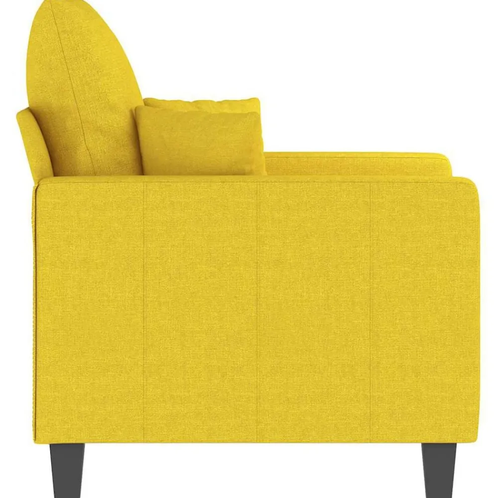 vidaXL Sillón de tela 60 cm Amarillo claro