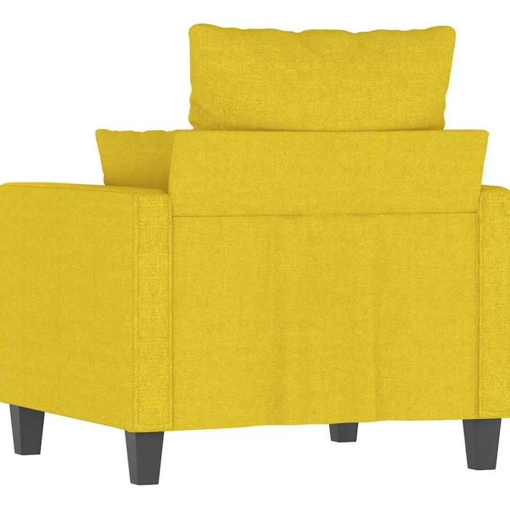 vidaXL Sillón de tela 60 cm Amarillo claro
