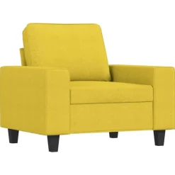 vidaXL Sillón de tela 60 cm Amarillo claro Sale