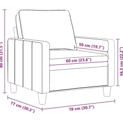 vidaXL Sillón de tela color 60 cm Crema Outlet