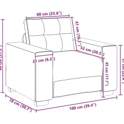 vidaXL Sofás-Sillón de tela 100x78x80 cm