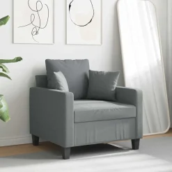 vidaXL Sillón de tela 60 cm Gris claro Online