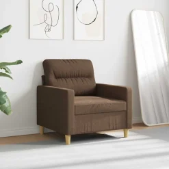 vidaXL Sofás-Sillón de tela marrón 60 cm