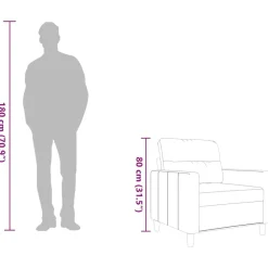 vidaXL Sofás-Sillón de tela marrón 60 cm
