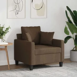 vidaXL Sillón de tela marrón 60 cm Marr&oacute;n Clearance