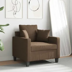 vidaXL Sillón de tela marrón 60 cm Marrón Clearance