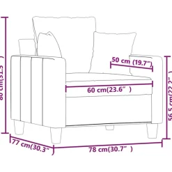 vidaXL Sillón de tela marrón 60 cm Marrón Clearance