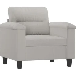 vidaXL Sillón de tela microfibra 60 cm Gris claro Outlet