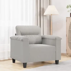 vidaXL Sillón de tela microfibra 60 cm Gris claro Outlet