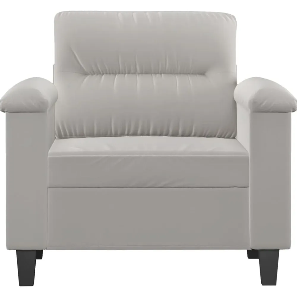 vidaXL Sillón de tela microfibra 60 cm Gris claro Outlet