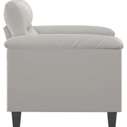 vidaXL Sillón de tela microfibra 60 cm Gris claro Outlet