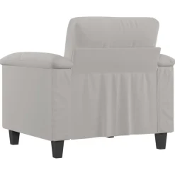 vidaXL Sillón de tela microfibra 60 cm Gris claro Outlet