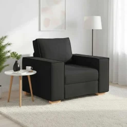 vidaXL Sillón de tela negra de 100x78x84 cm Negro New