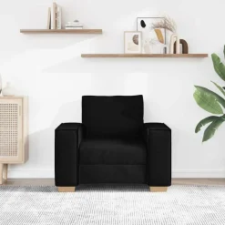 vidaXL Sillón de tela negra de 100x78x84 cm Negro New