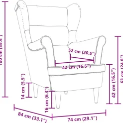 vidaXL Sillón de tela 74x84x100 cm Negro Sale