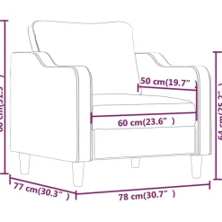 vidaXL Sofás-Sillón de tela 60 cm