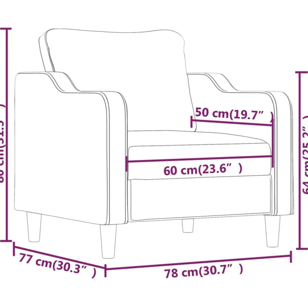 vidaXL Sofás-Sillón de tela 60 cm