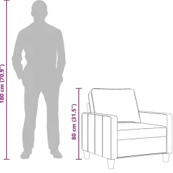 vidaXL Sofás-Sillón de tela 60 cm