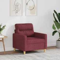 vidaXL Sillón de tela rojo tinto 60 cm Rojo vino tinto Hot
