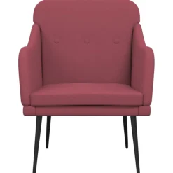 vidaXL Sillón de tela rojo tinto 63x76x80 cm Rojo vino tinto Outlet