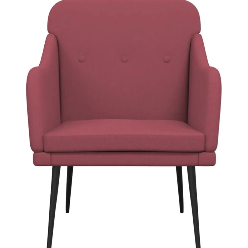 vidaXL Sillón de tela rojo tinto 63x76x80 cm Rojo vino tinto Outlet
