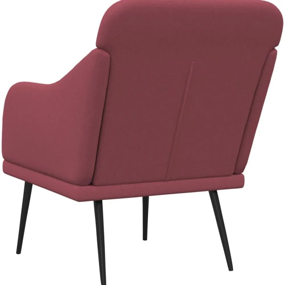 vidaXL Sillón de tela rojo tinto 63x76x80 cm Rojo vino tinto Outlet
