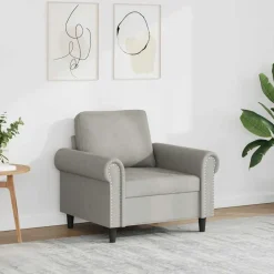 vidaXL Sillón de terciopelo 60 cm Gris claro Discount