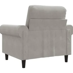 vidaXL Sillón de terciopelo 60 cm Gris claro Discount
