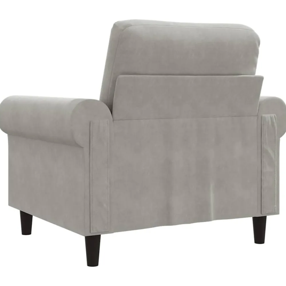 vidaXL Sillón de terciopelo 60 cm Gris claro Discount