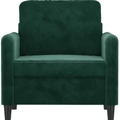 vidaXL Sillón de terciopelo 60 cm Verde oscuro Sale