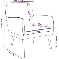 vidaXL Sillón de terciopelo 62x79x79 cm Amarillo Clearance