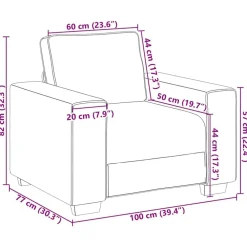 vidaXL Sofás-Sillón de terciopelo 100x77x82 cm