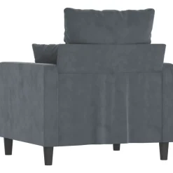 vidaXL Sillón de terciopelo 60 cm Gris oscuro Sale