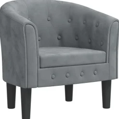 vidaXL Sillón de terciopelo Gris oscuro New